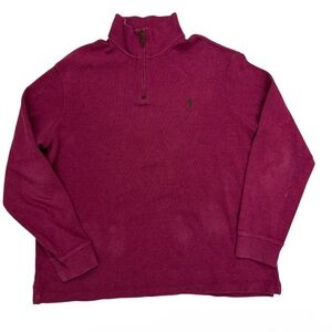 Polo Ralph Lauren Men's Maroon Zip-Up Sweater Size XL